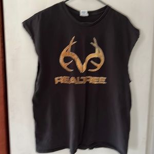 Sleeveless Real Tree Black Teeshirt Sz 2XL